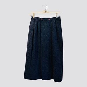 Vintage VBN Collectibles Dark Blue Wool Midi Skirt